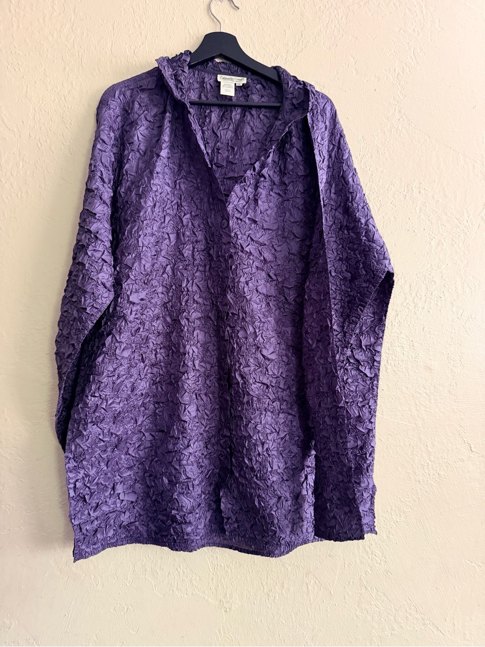 Coldwater Creek Purple Crinkle V-Neck Tunic